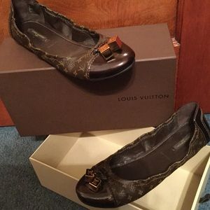 LOUIS VUITTON Monogram Lovely Ballet Flats 39.5